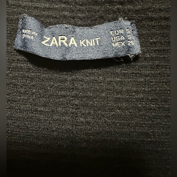 Zara Knit Open Black Draped Cardigan (S) - Picture 3 of 3